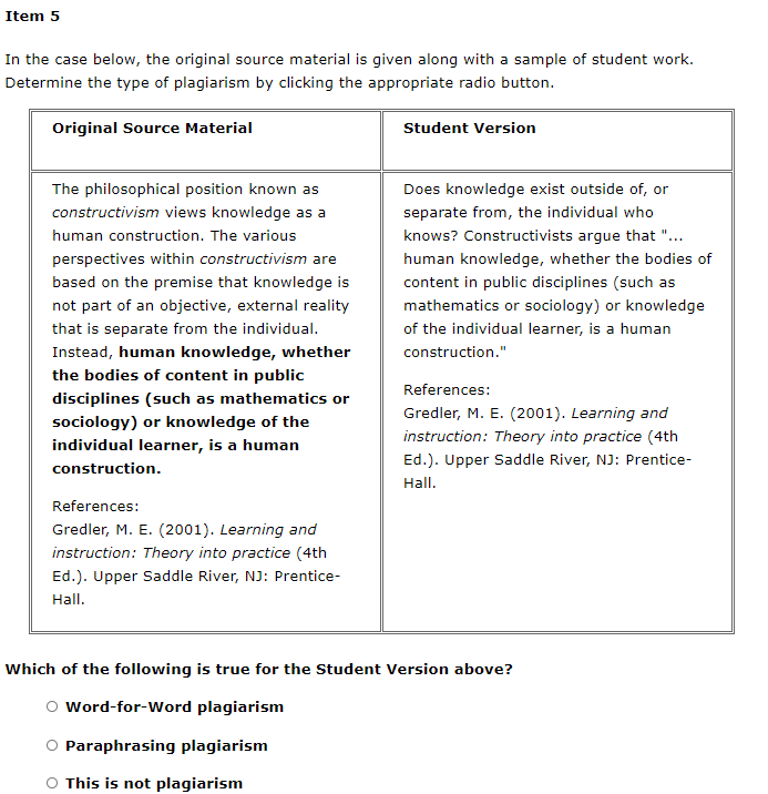 Item 1 In the case below, the original source