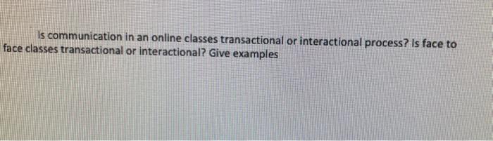 Is communication in an online classes