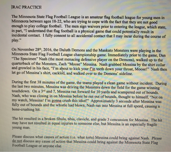 based on the photo, clarify issue, rule,