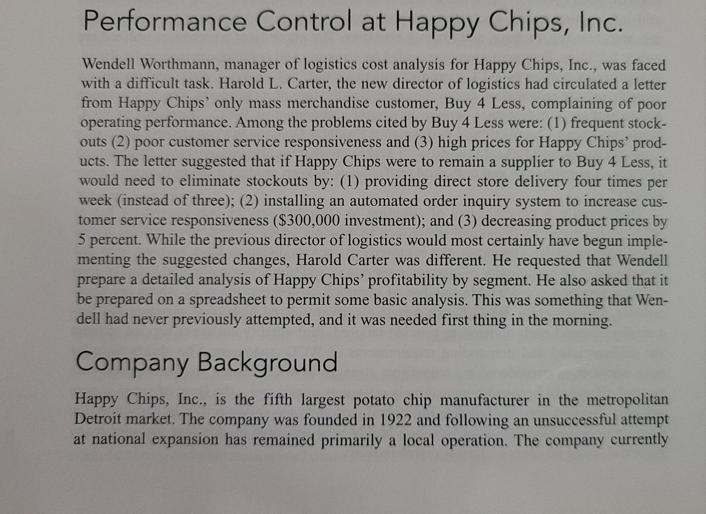 See question attached. E 9 rmance Control at