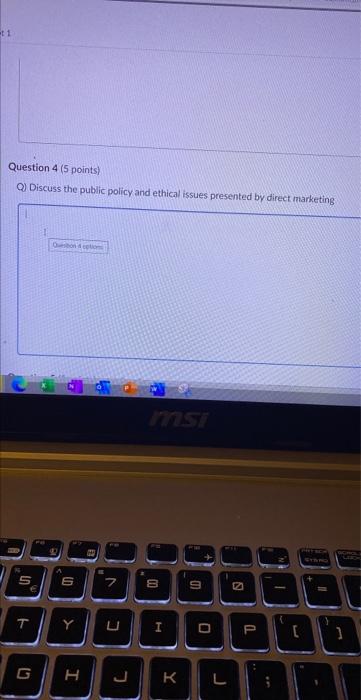 Question 4 ( 5 points)