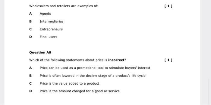 Wholesalers and retailers are examples of: A
