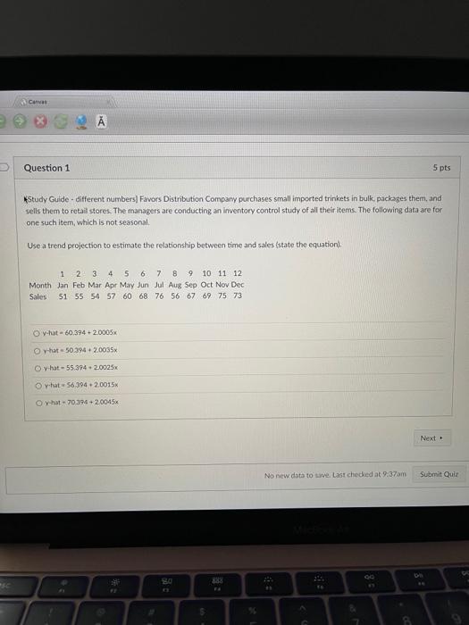 Carwas Question 1 5 pts Study Guide - different