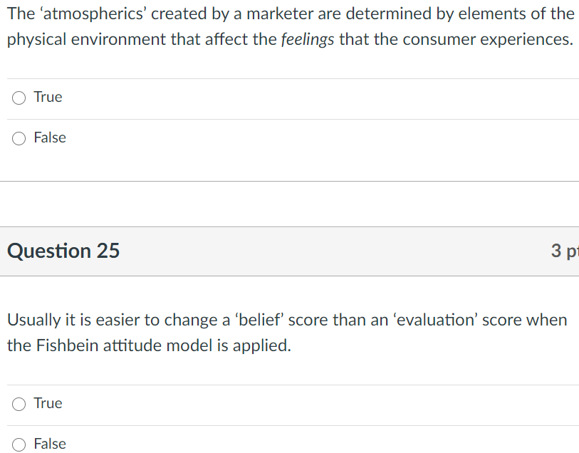 The 'atmospherics' created by a marketer are