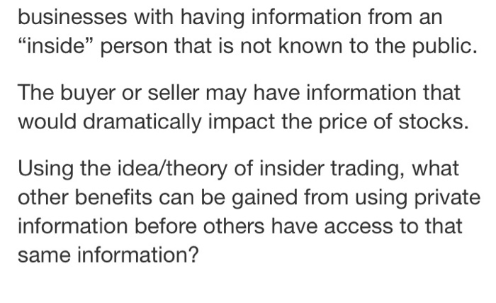 businesses with having information from an