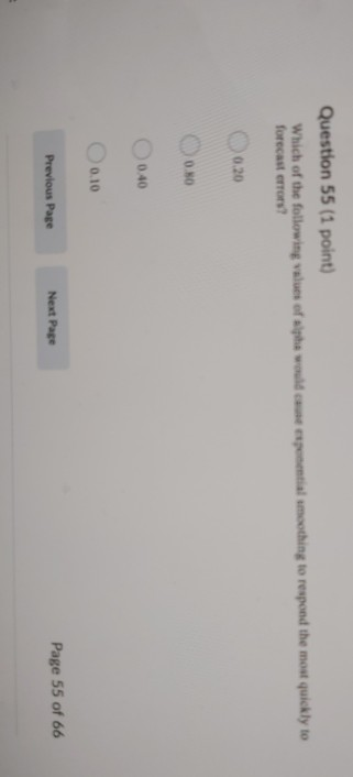 Question 55 (1 point) Which of the following