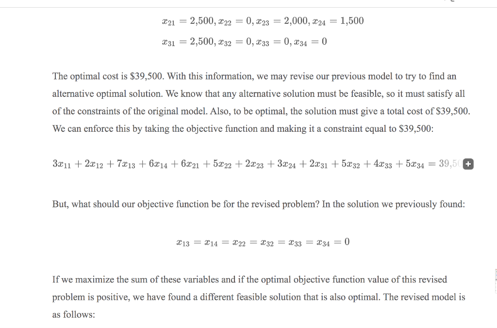 12.7 Generating an Alternative Optimal Solution