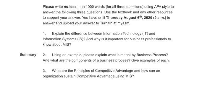 Please write no less than 1000 words (for all