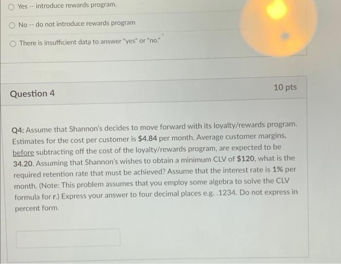 please answer thank youuuu Customer Lifetime