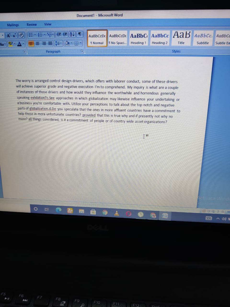 Document - Microsoft Word Mailings Review View .