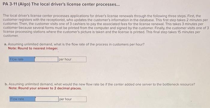 PA 3-8 (Algo) Consider a four-step serial