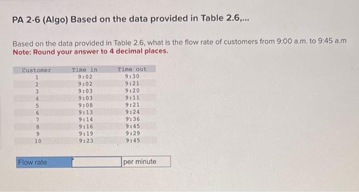PA 3-8 (Algo) Consider a four-step serial