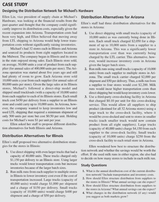 CASE STUDY Designing the Distribution Network for