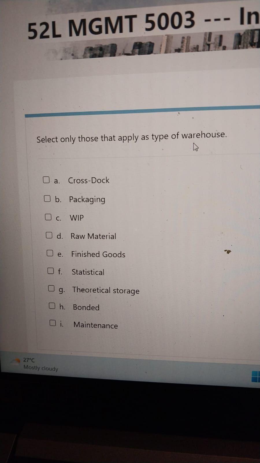 Select only those that apply as type of