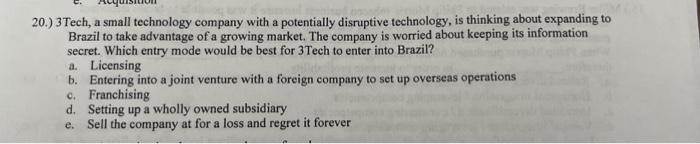 20.) 3 Tech, a small technology company with a