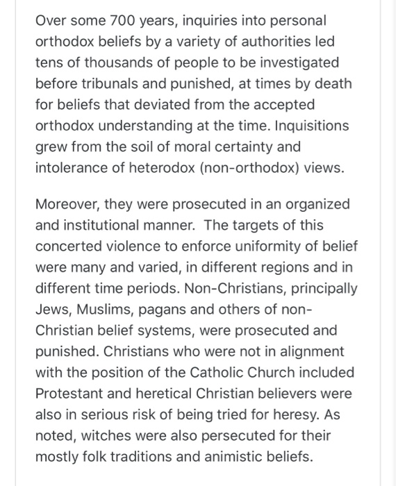 Over some 700 years, inquiries into personal