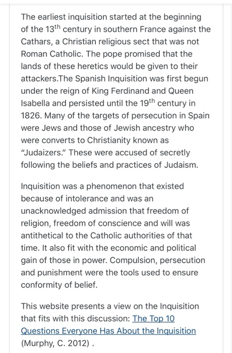 Over some 700 years, inquiries into personal