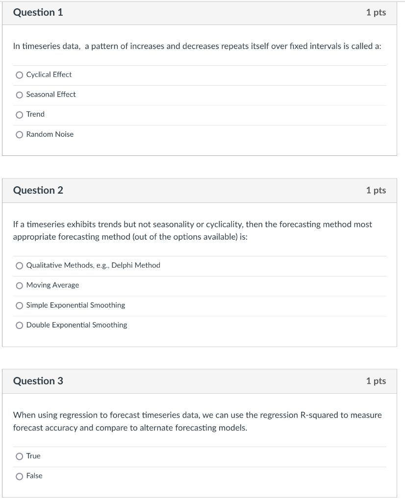 In timeseries data, a pattern of increases and
