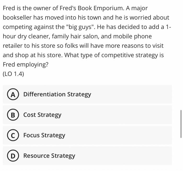 Fred is the owner of Fred's Book Emporium. A