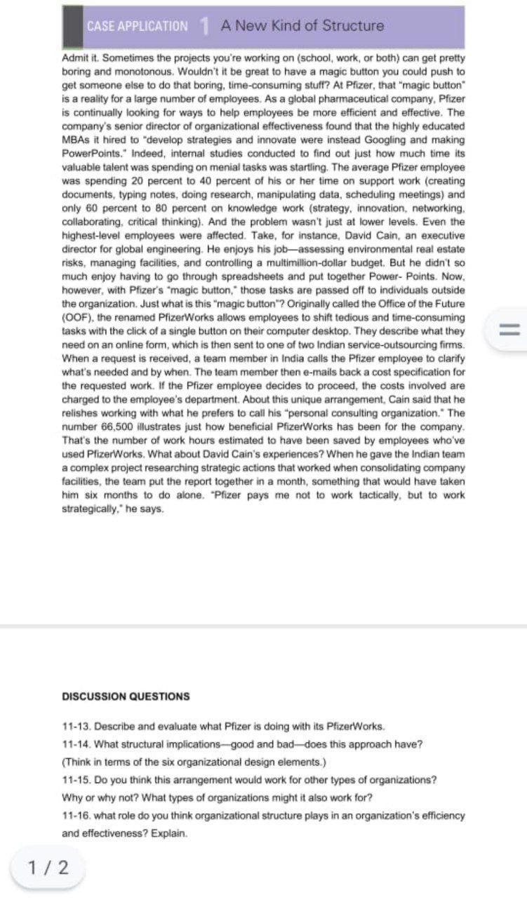 CASE APPLICATION 1 A New Kind of Structure Admit