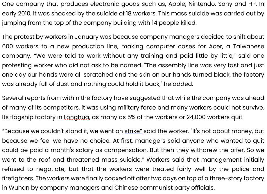 One company that produces electronic goods such