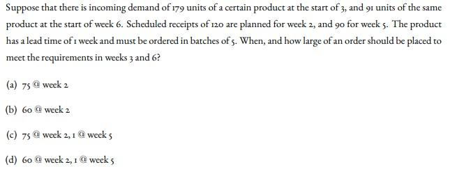 Suppose that there is incoming demand of 179