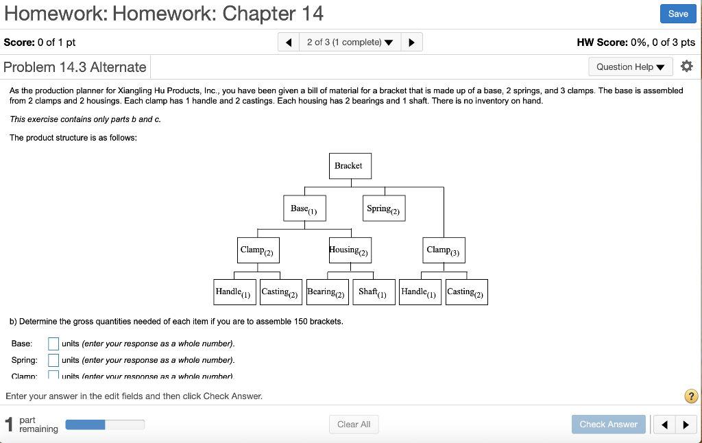 Homework: Homework: Chapter 14 Save Score: 0 of 1