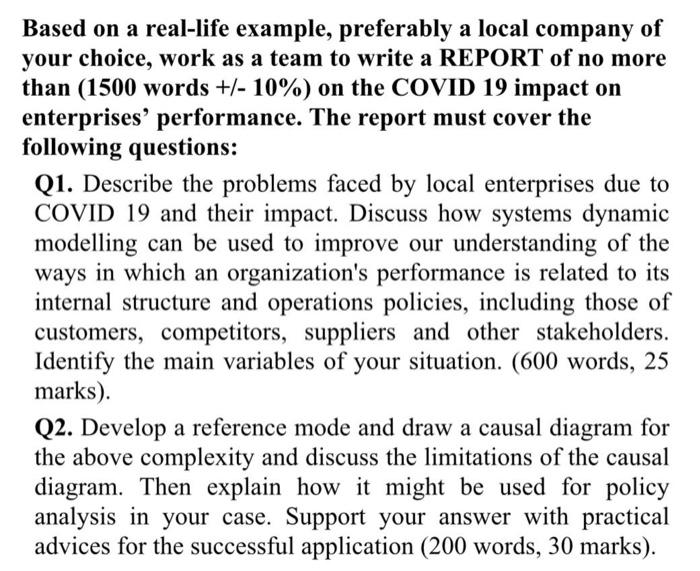 please answer q2 onley Based on a real-life