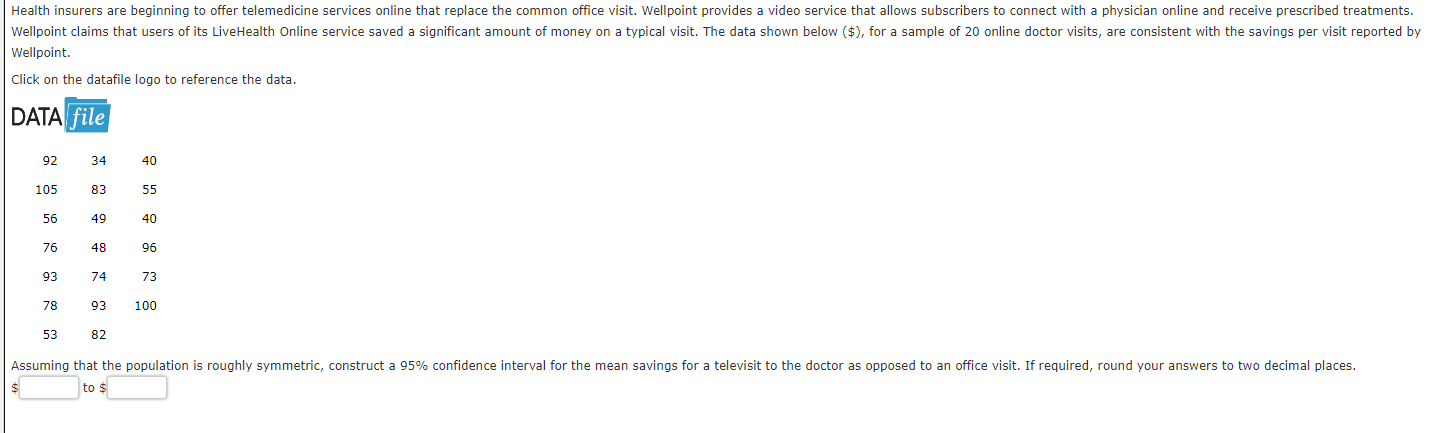 Wellpoint. Click on the datafile logo to