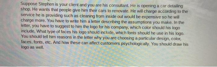 you are suggesting logo Suppose Stephen is your