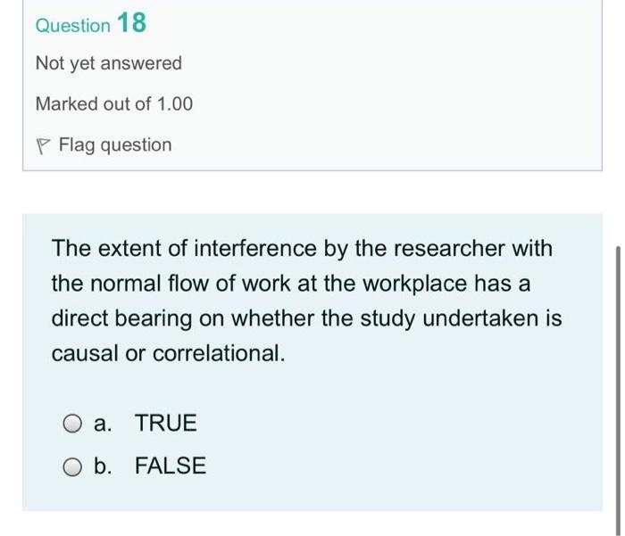 Question 18 Not yet answered Marked out of 1.00 P