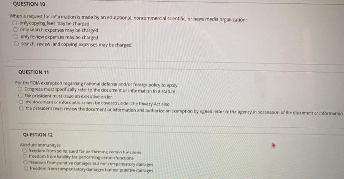 subject is law QUESTION 10 When a request for