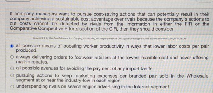 If company managers want to pursue cost-saving