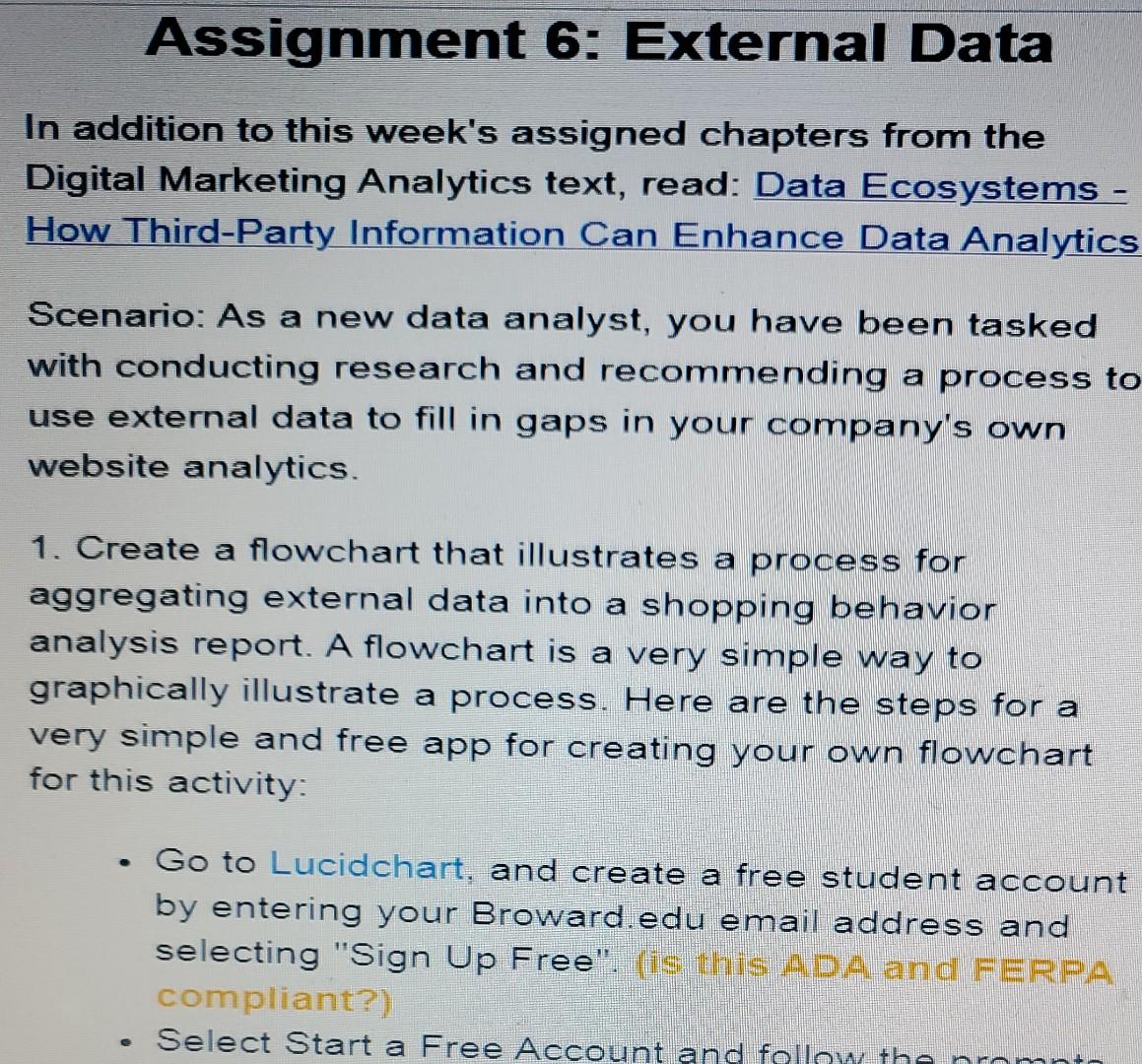 Assignment 6: External Data In addition to this