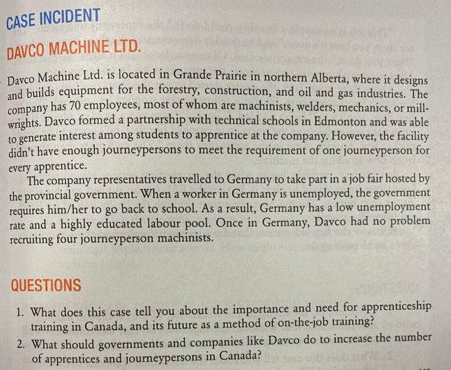 CASE INCIDENT DAVCO MACHINE LTD. Davco Machine Le