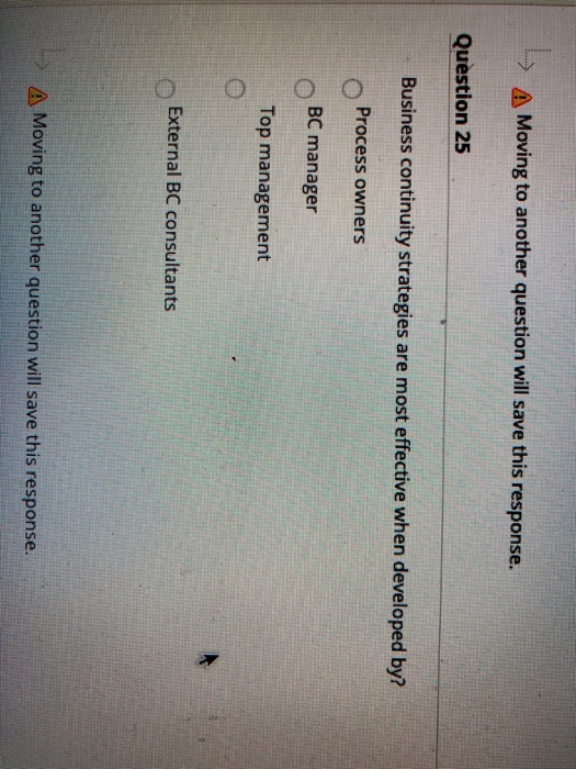 L. A Moving to another question will save this