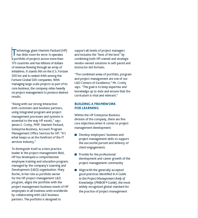 Read the case study and explain how Project