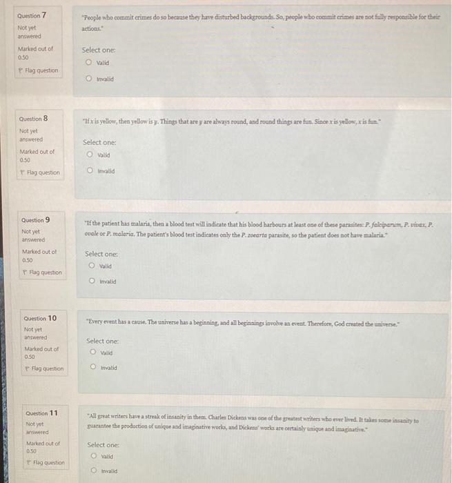 Question 7 Not yet answered People who commit