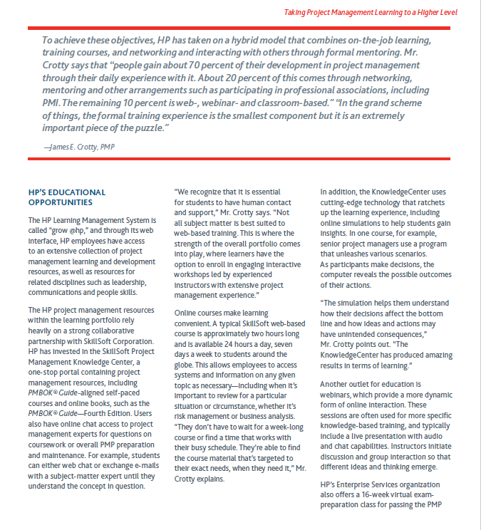 Read the case study and explain how Project