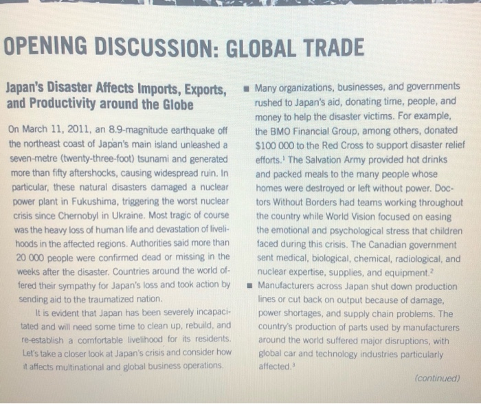 PHICS OPENING DISCUSSION: GLOBAL TRADE Japan's