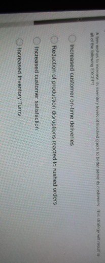 Atem wishes to increase its inventory levels of