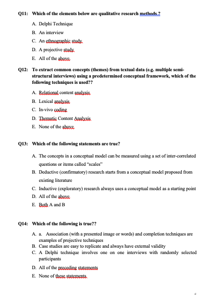 DATA ANALYSIS.. PLEASE Q11: Which of the elements