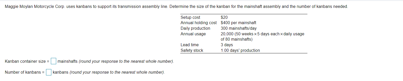 Maggie Moylan Motorcycle Corp. uses kanbans to