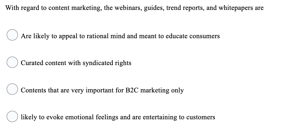 With regard to content marketing, the webinars,