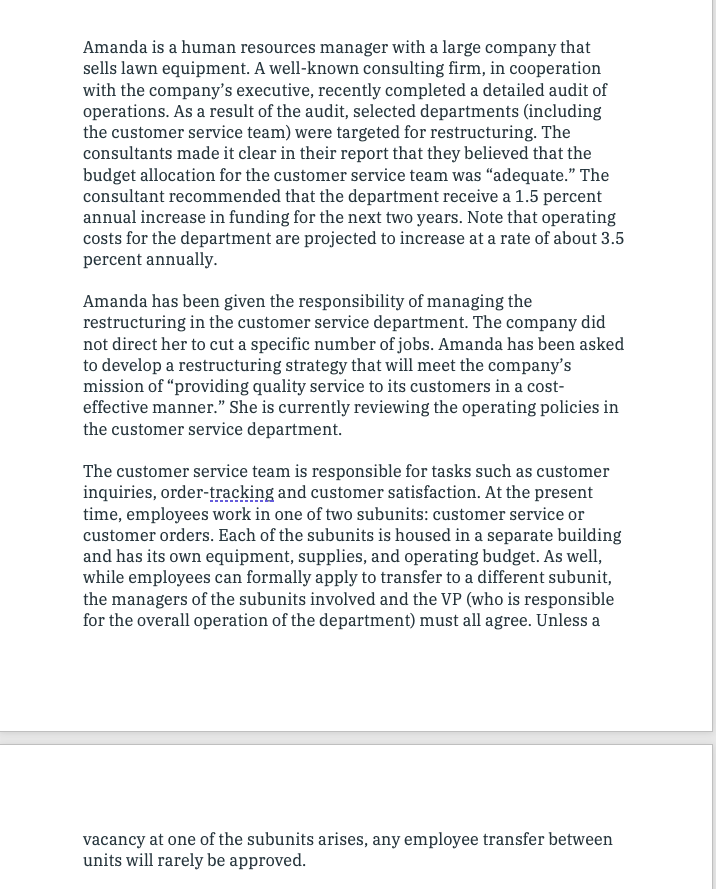 Amanda is a human resources manager with a large