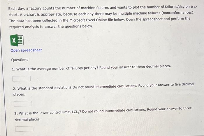 Each day, a factory counts the number of machine