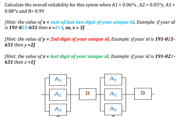 The value of x is 4 and y is 3 and Z is 1