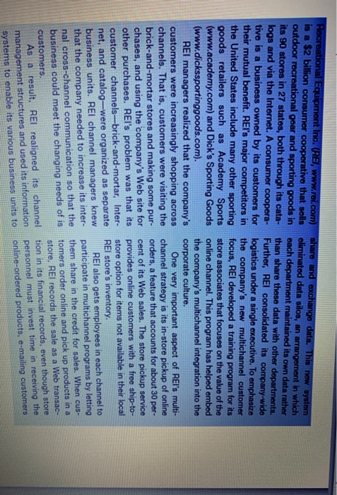 Recreational Equipment Inc. (RE, www.rol.com) is