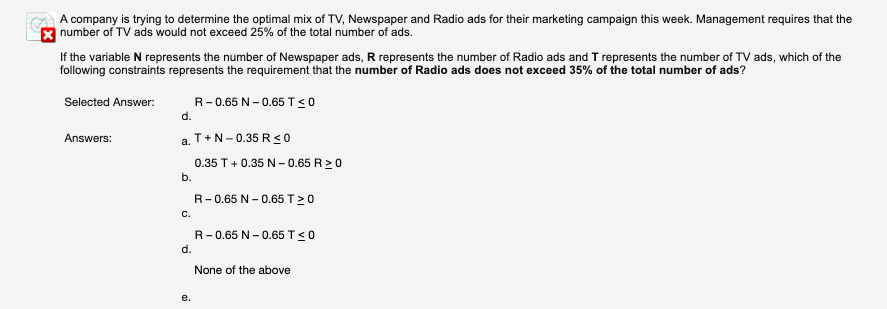 Multiple constraints to this answer Please answer