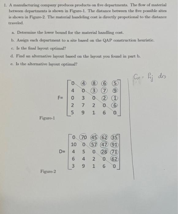 1. A manufacturing company produces products on